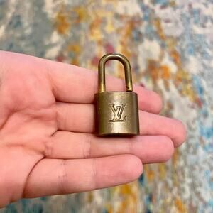 Louis Vuitton luggage lock Authentic vintage brass Necklace Accessory Unpolished
